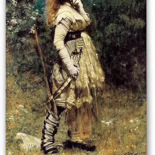 Image similar to female adventurer by alfred stevens