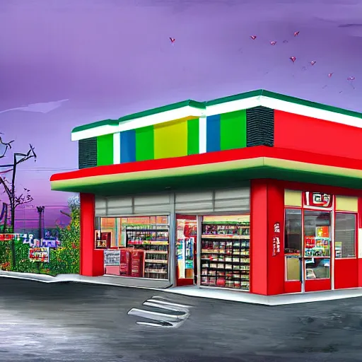 Prompt: 7 - eleven in 2 0 2 1 by hisaji hara