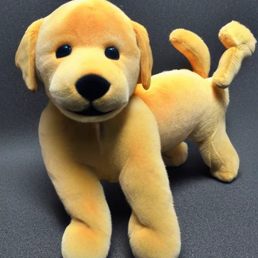 Image similar to A happy golden retriever puppyplush doll, 8k