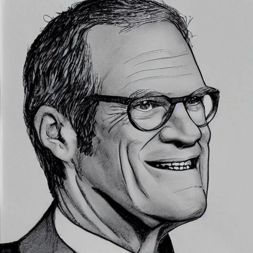 Image similar to david letterman drawn by mort drucker