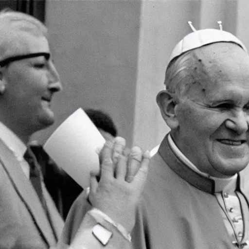 Prompt: pope John Paul II as a war machine