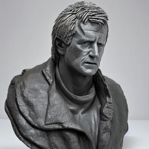 Prompt: a sculpture by michelngelo with the likeness of rutger hauer