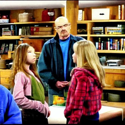 Prompt: a screenshot of Walter White in ICarly (2008) low quality, vhs quality, aired on Nickelodeon,