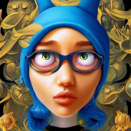 Prompt: smurfs portrait, Pixar style, by Tristan Eaton Stanley Artgerm and Tom Bagshaw.