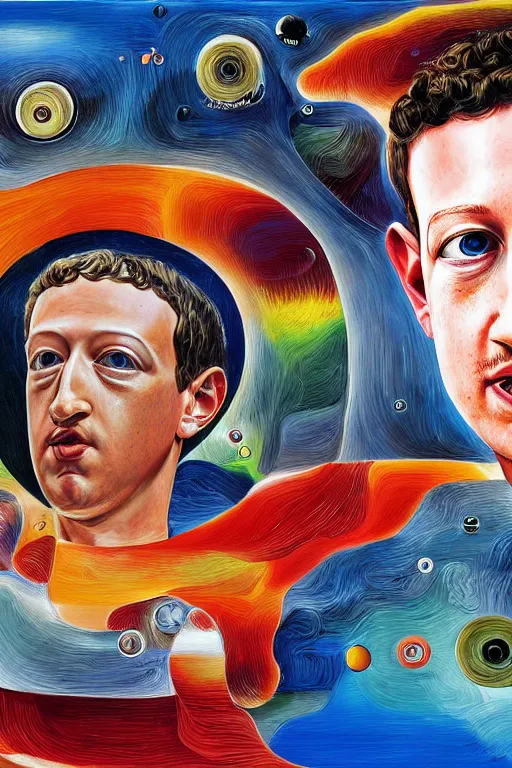 Prompt: photorealistic painting of mark zuckerberg as gala atomica by salvador dali, hyperdetailed, centered, masterpiece, surrealism