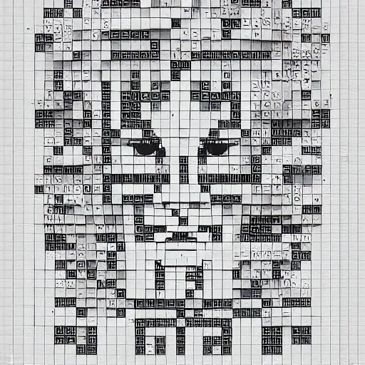 Image similar to A realistic profile picture of a deity-of-language in ASCII art style