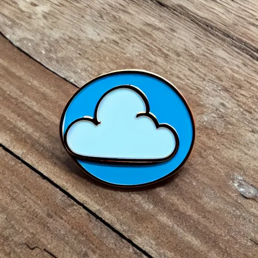 Image similar to clouds enamel pin, style of alumandink