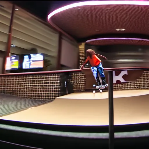 Prompt: kenny g skateboarding in the burger king lounge, epic, cinematic, realism, ultra detailed, 8 k