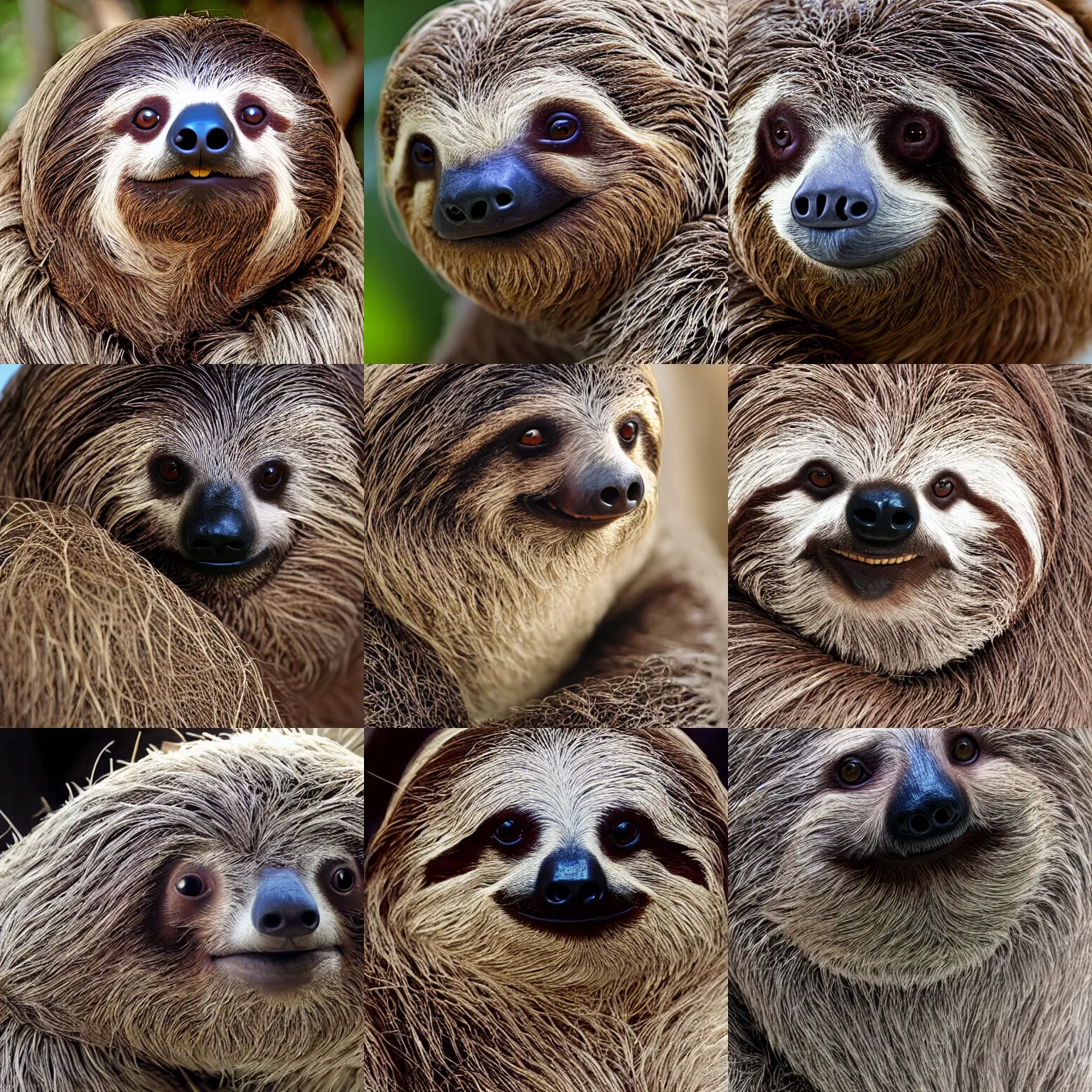 Prompt: fur texture of a sloth