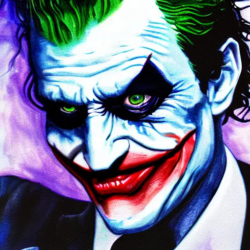 Image similar to The Joker water painting 4k detail