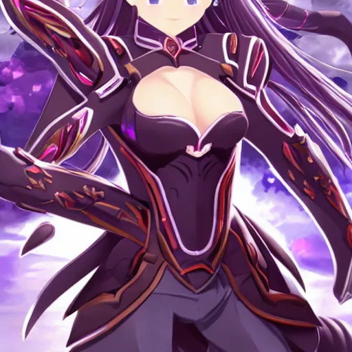 Image similar to beautiful full body image of a zerg overlord merged together with archer tohsaka illya chloe caster into one eternal being defining the universe, high details, high resolution
