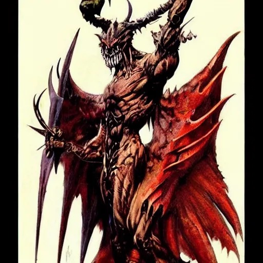 Image similar to winged demon by Frank Frazetta,fantasy artwork,bold,striking,masterpiece!!!!!!!!!!!!!!!!!!!