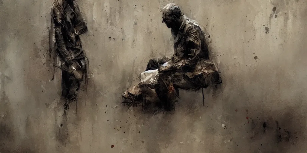 Image similar to those left behind, surrealism, grief, digital art, rumination, oil painting, illustration, detailed, dramatic lighting, artstation, by guy denning, by craig mullins