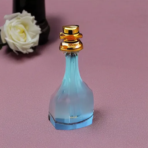 Image similar to wing shaped perfume bottle.