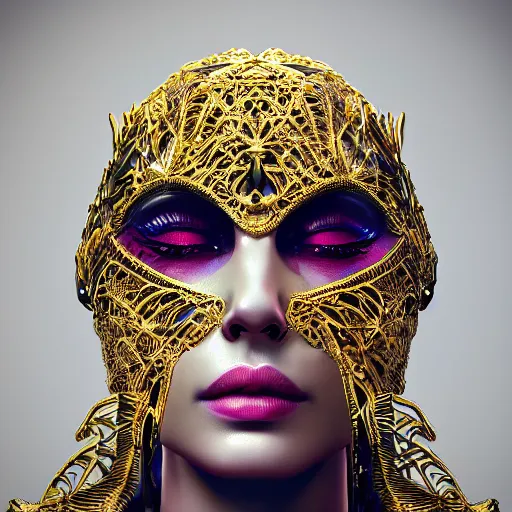 Image similar to queen of metal, 4 k, intricate, jaw dropping, gorgeous, surreal, octane render