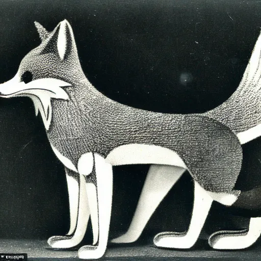 Image similar to anthropomorphic fox who is a medieval knight, 1930s film