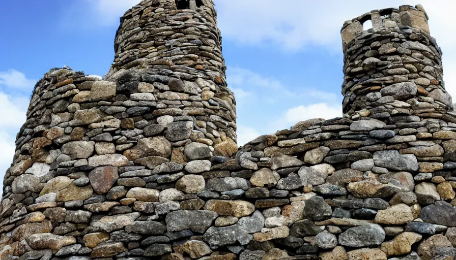 Image similar to stone tower made of individual stones on the mountain river