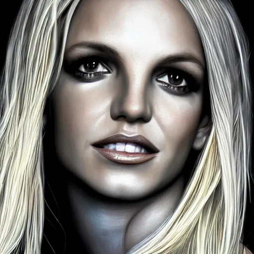 Image similar to portrait of britney spears, intricate, photoreal elegant, highly detailed, centered, grungy, digital painting, artstation, concept art, smooth, sharp focus,