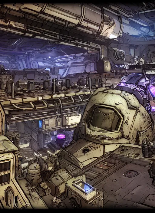 Image similar to Borderlands 2 Hyperion Space Station , Dynamic lighting, cinematic, extremely high detail, photo realistic, cinematic lighting, pen and ink, intricate line drawings, post processed, concept art, artstation, matte painting, style by, Q Hayashida