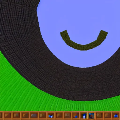 Image similar to a black hole in minecraft