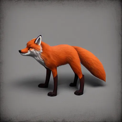 Image similar to a fox holding up a blank sign, digital art, unreal engine, blender