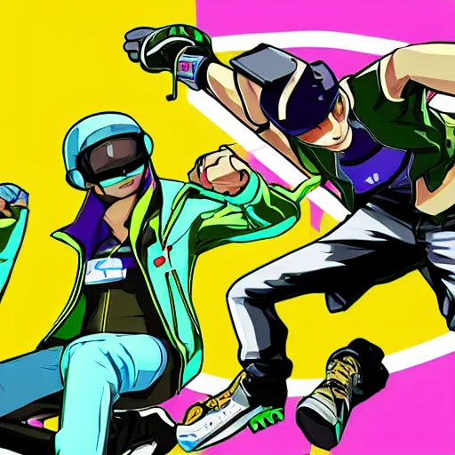 Prompt: jet se radio future, bomb rush cyberfunk, jet set radio sequel, cel - shading, unreal engine 5