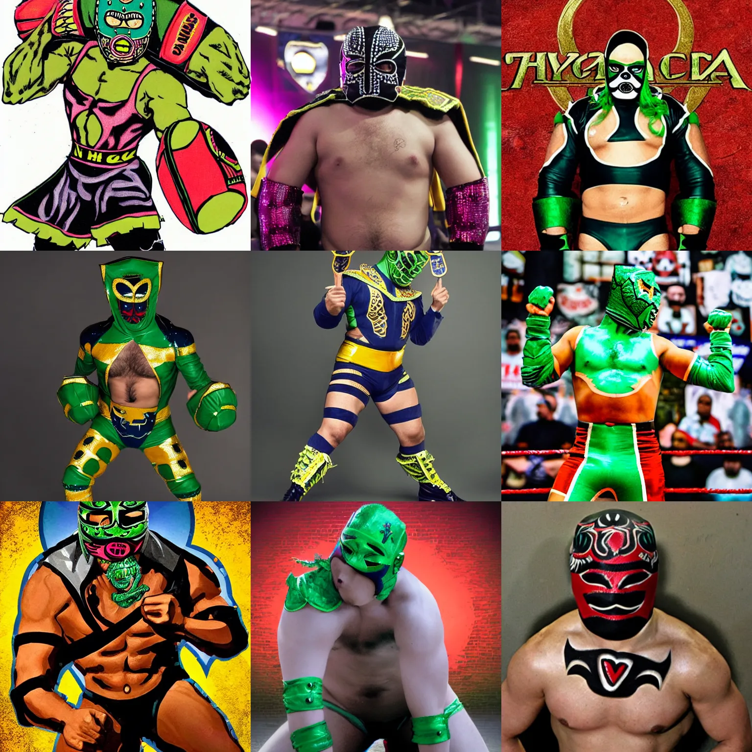 Prompt: a luchador called the hydra