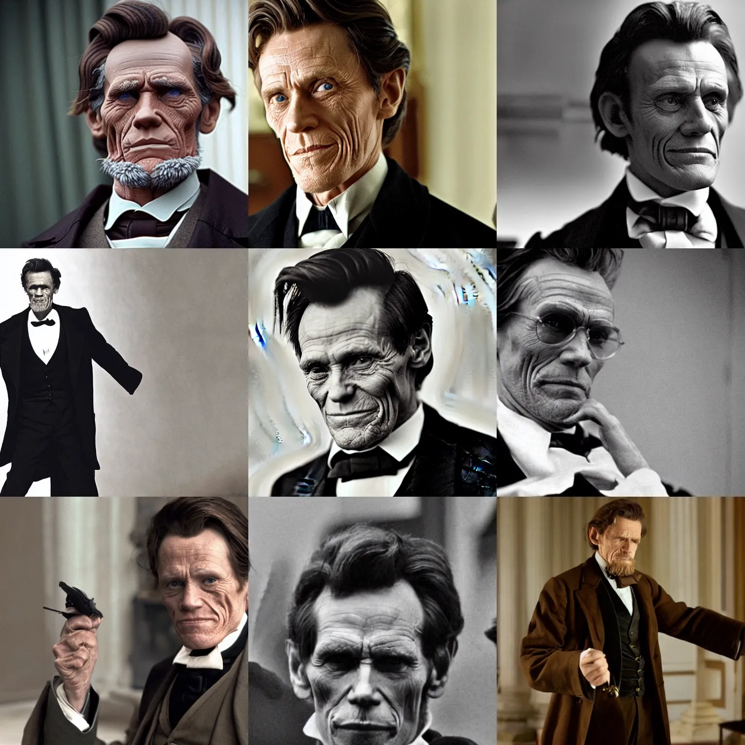 Prompt: willin dafoe in award winning biopic on abraham lincoln