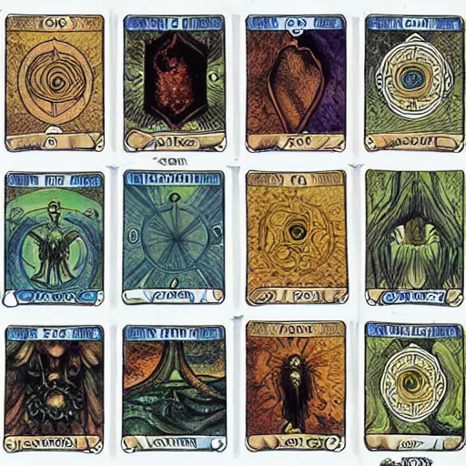 Image similar to lovecraftian gods tarot cards