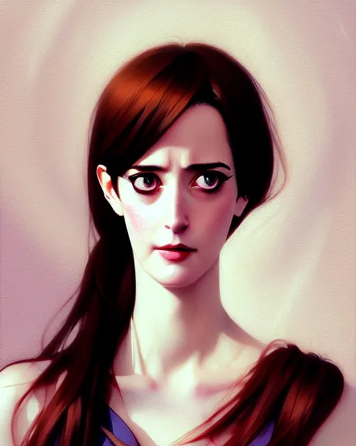 Image similar to portrait Anime as eva green girl cute-fine-face, brown-red-hair pretty face, realistic shaded Perfect face, fine details. Anime. realistic shaded lighting by Ilya Kuvshinov katsuhiro otomo WLOP Jeremy Lipkin and Giuseppe Dangelico Pino and Michael Garmash and Rob Rey