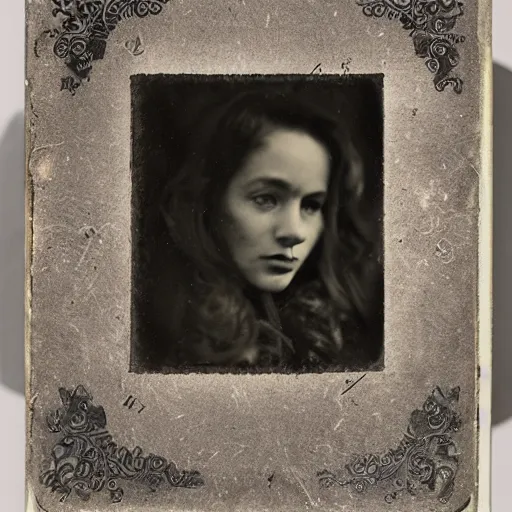 Image similar to a time machine, tintype photograph