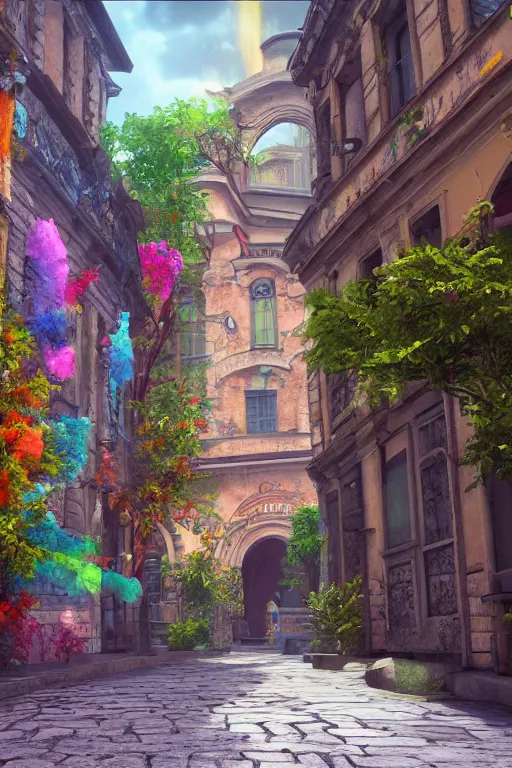 Prompt: lviv, colorful, matte background : 0. 9 | by jim henson : 0. 7 | dave melvin : 0. 4 | unreal engine, deviantart, artstation, octane, finalrender, concept art, hd, 8 k resolution : 0. 8