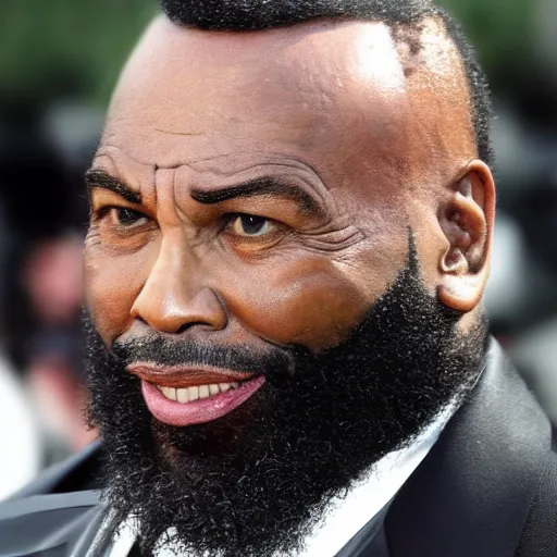 Prompt: mr. t receding hairline, bad haircut