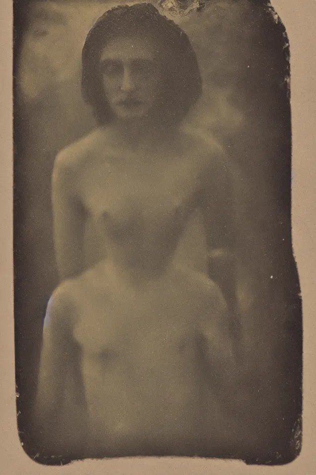 Image similar to wet plate photograph of sun tarot card victorian era, coal dust, in the style of brothers quay