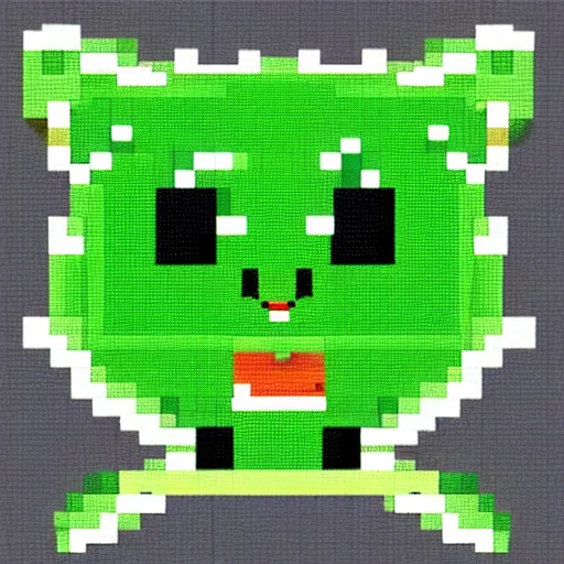 Image similar to cute avocado cat, pixel art