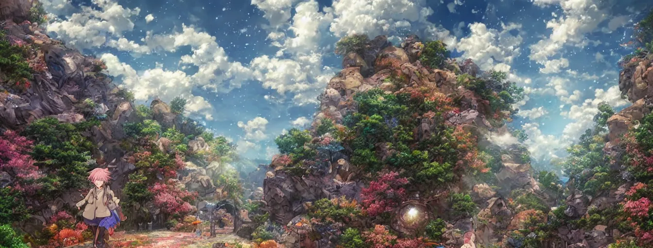 Image similar to a beautiful, dreamy, wistful sky filled with raining rocks. hyperrealistic anime background illustration by kim jung gi, colorful, extremely detailed intricate linework, smooth, super sharp focus, bright colors, high contrast, matte, octopath traveler, unreal engine 5 highly rendered, global illumination, radiant light