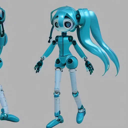 Prompt: ultra realistic and detailed blueprint for a Hatsune Miku robot model, Solidworks, octane render