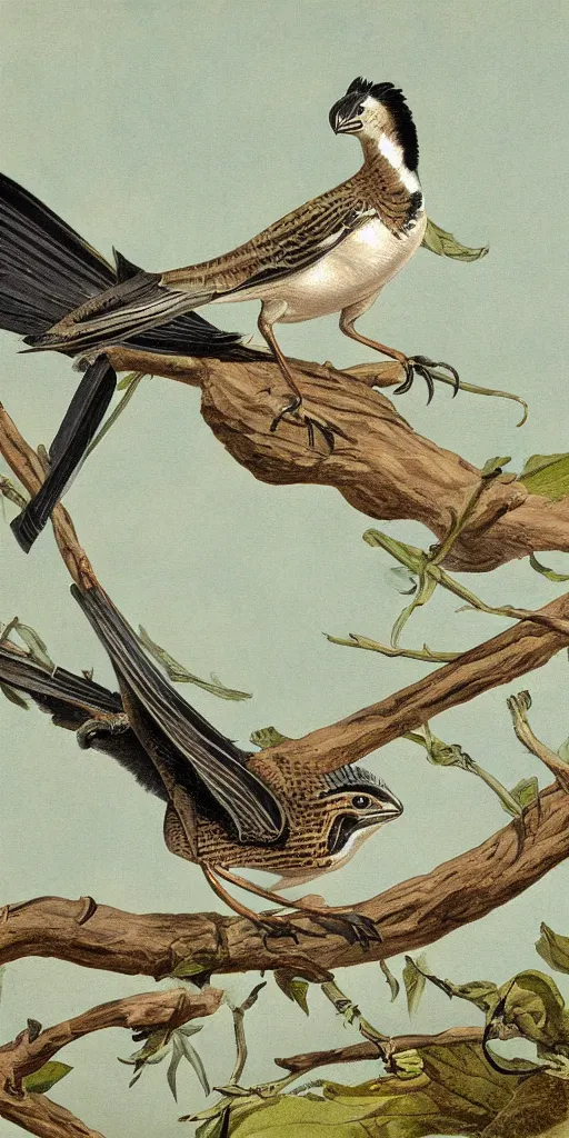 Image similar to field guide illustration painting of a dragon sparrow by john audubon and david allen sibley, detailed art