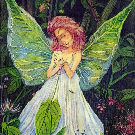 Image similar to castor oil plant fairy by Cicely Mary Barker