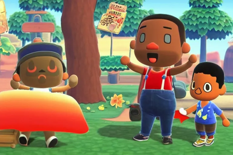 Image similar to chris rock slapping will smith, in animal crossing
