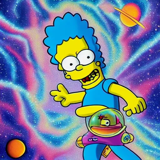 trippy simpsons in space | Stable Diffusion | OpenArt