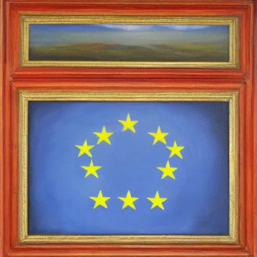 Prompt: an oil painting of the european flag