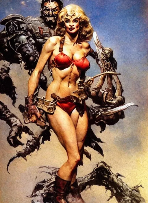 Image similar to by frazetta, highly detailed