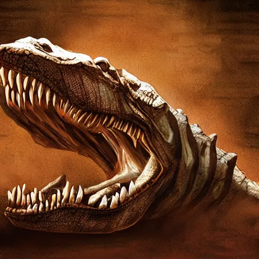 Prompt: a ( mummy ) crocodile, fantasy art, cinematic lighting