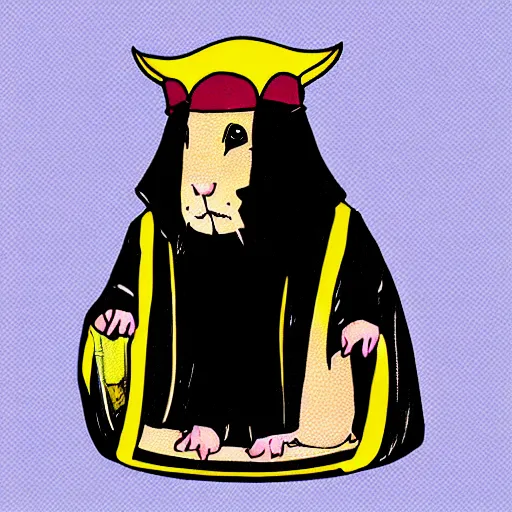 Image similar to hamster in dark lord robe