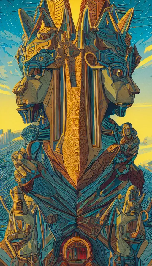 Image similar to Anubis, italian futurism, da vinci, Dan Mumford, Josan Gonzalez