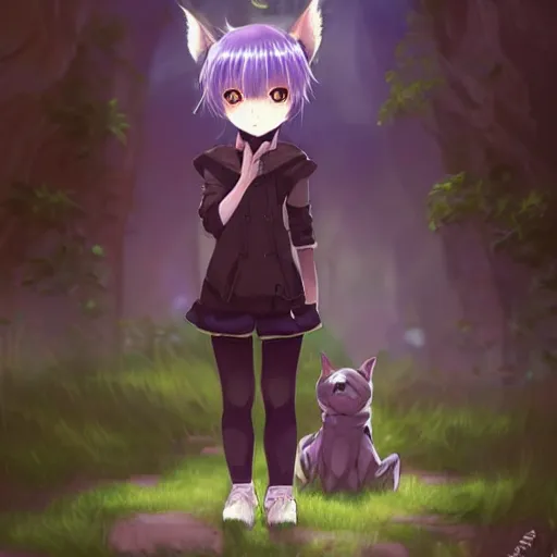 Prompt: advanced full body digital anime art::cute short anime girl + dog hybrid, short white hair, purple watery eyes, full round face :: cinematic lighting, rim lighting, very highly intricately detailed, trending on pixiv :: WLOP, RossDraws, RuanJia, James Jean, Andrei Riabovitchev, Totorrl, Marc Simonetti, Visual Key, and Sakimichan