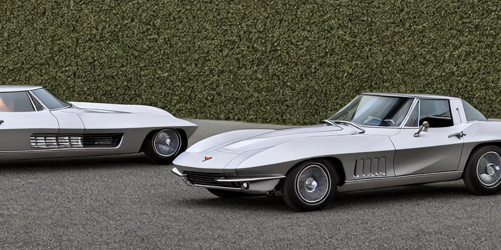 Prompt: redesign of the Corvette C2 1967, elegant, smooth, sharp focus, art style from Wang Ke and Bruce Kaiser and Scott Robertson and Dmitry Mazurkevich and Doruk Erdem and Jon Sibal