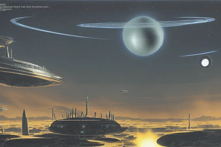 Prompt: ralph mcquarrie concept art, scene : ext death star the giant laser dish on the completed half of the death star begins to glow ; then a powerful beams shoots out toward the aerial battle.