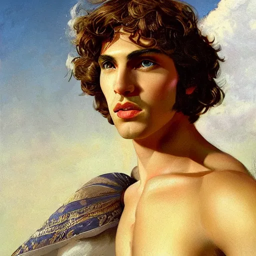Prompt: very very very epic portrait of the greek man patroclus, dreamy and ethereal, highly detailed, digital painting, artstation, concept art, smooth, sharp focus, by gil elvgren